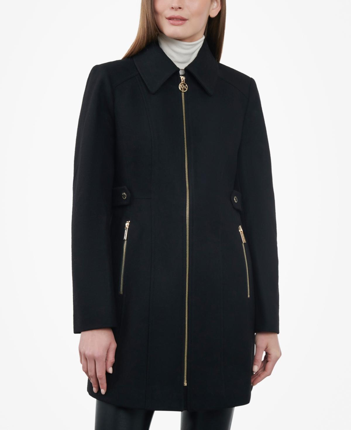 Michael Michael Kors Womens Wool Blend Zip-Front Coat Product Image