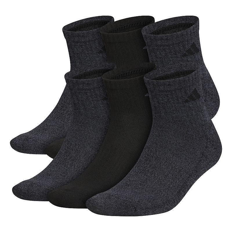 Mens adidas 6-pack Athletic Cushioned Quarter Socks Product Image