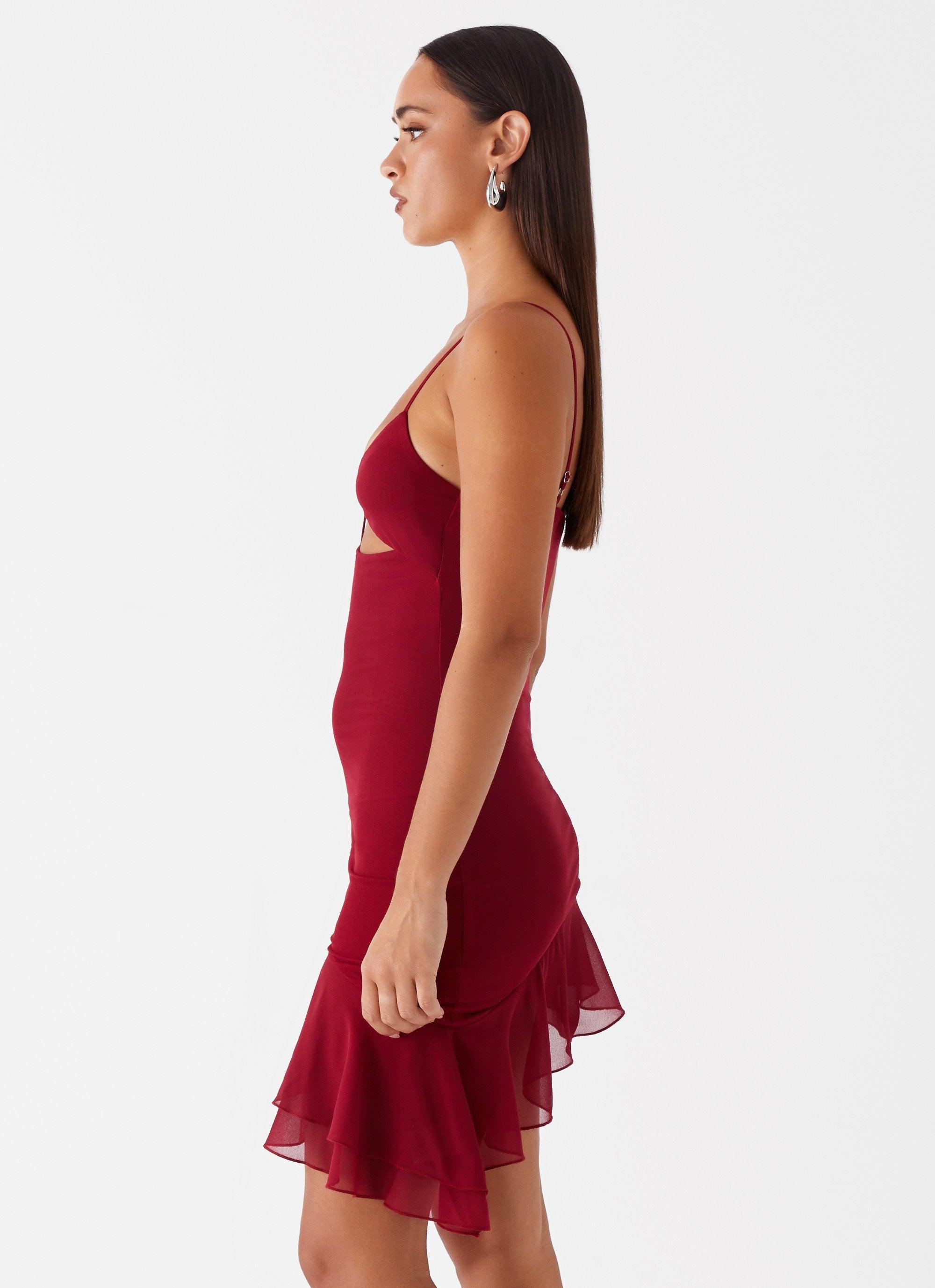 Mallory Mini Dress - Cherry Red Product Image