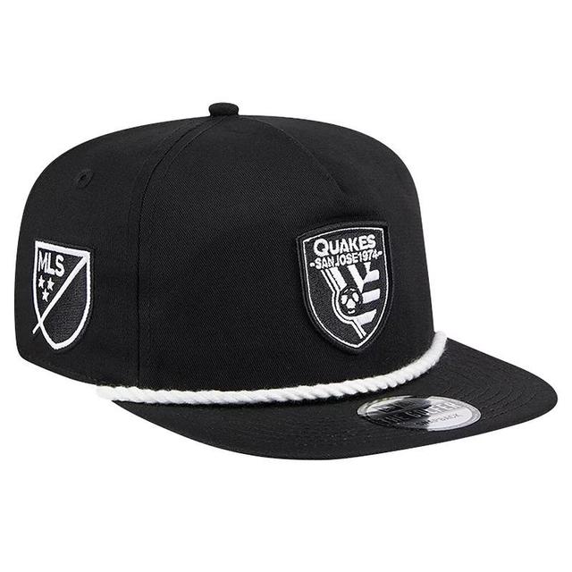 Mens New Era Black San Jose Earthquakes 2024 Kick Off Collection Golfer Snapback Hat Product Image