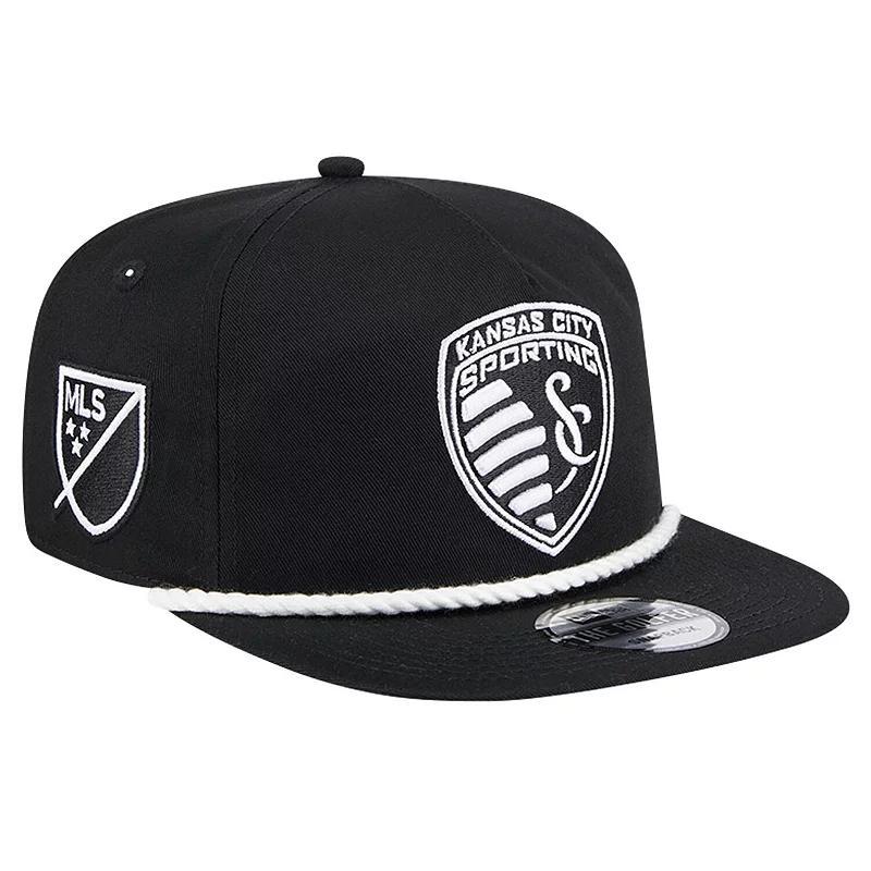 Mens New Era Black Sporting Kansas City 2024 Kick Off Collection Golfer Snapback Hat Product Image