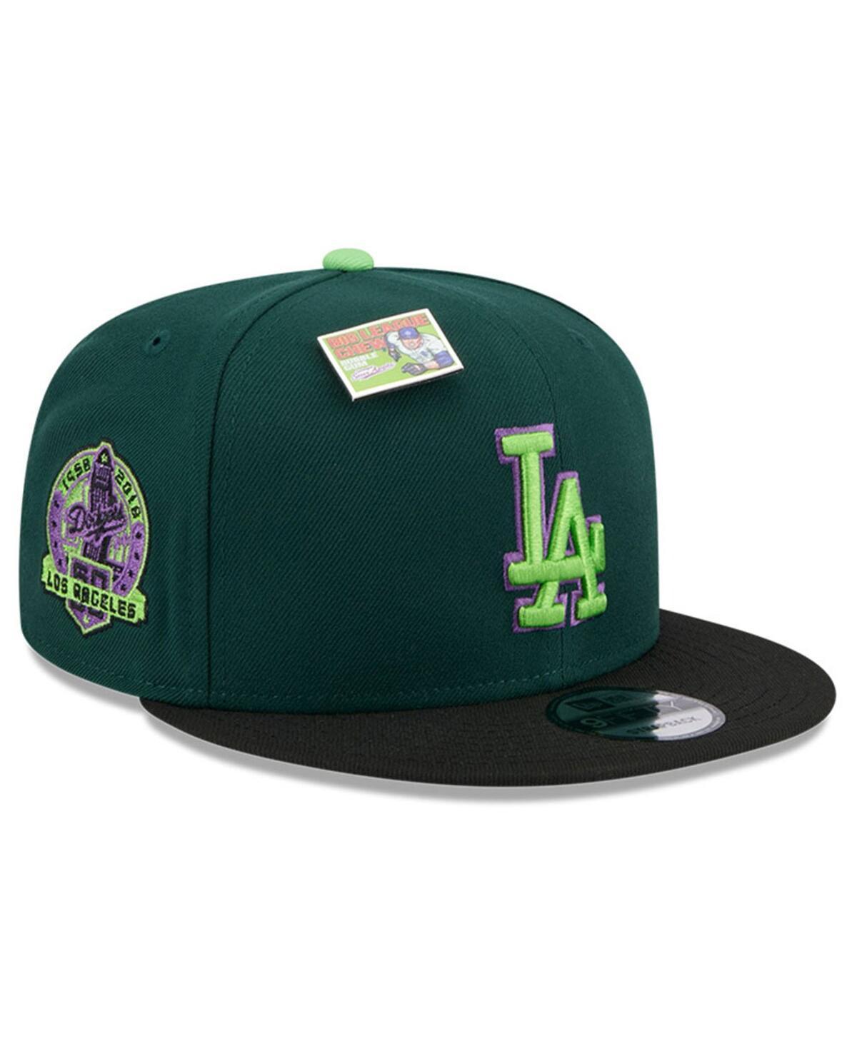 New Era Mens Green Los Angeles Dodgers Sour Apple Big League Chew Flavor Pack 9FIFTY Snapback Hat - Green, Black Product Image