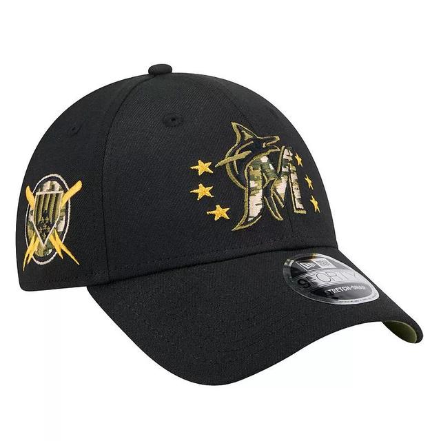 Mens New Era Miami Marlins 2024 Armed Forces Day 9FORTY Adjustable Hat Product Image