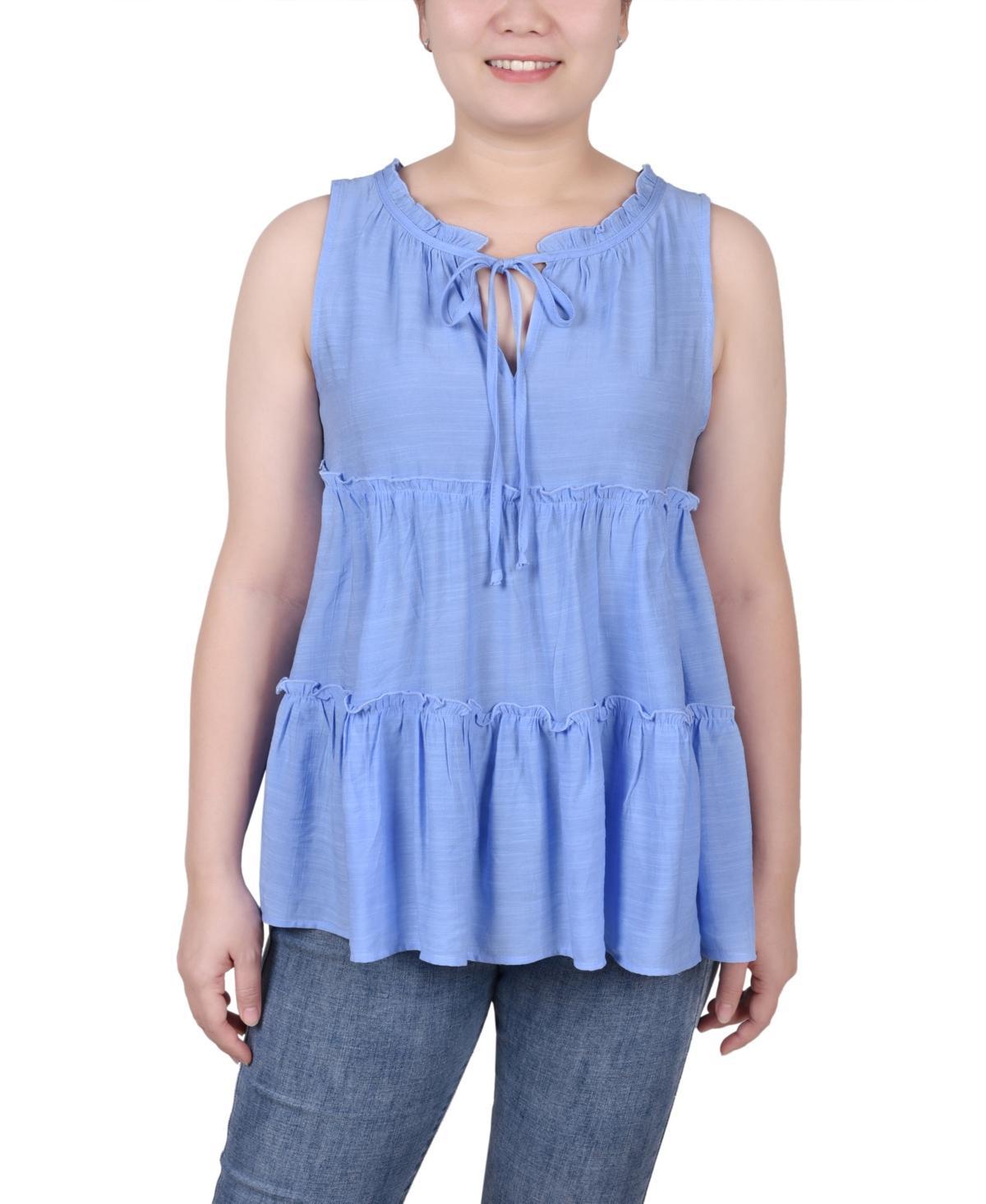 Ny Collection Petite Sleeveless Tiered Blouse Product Image