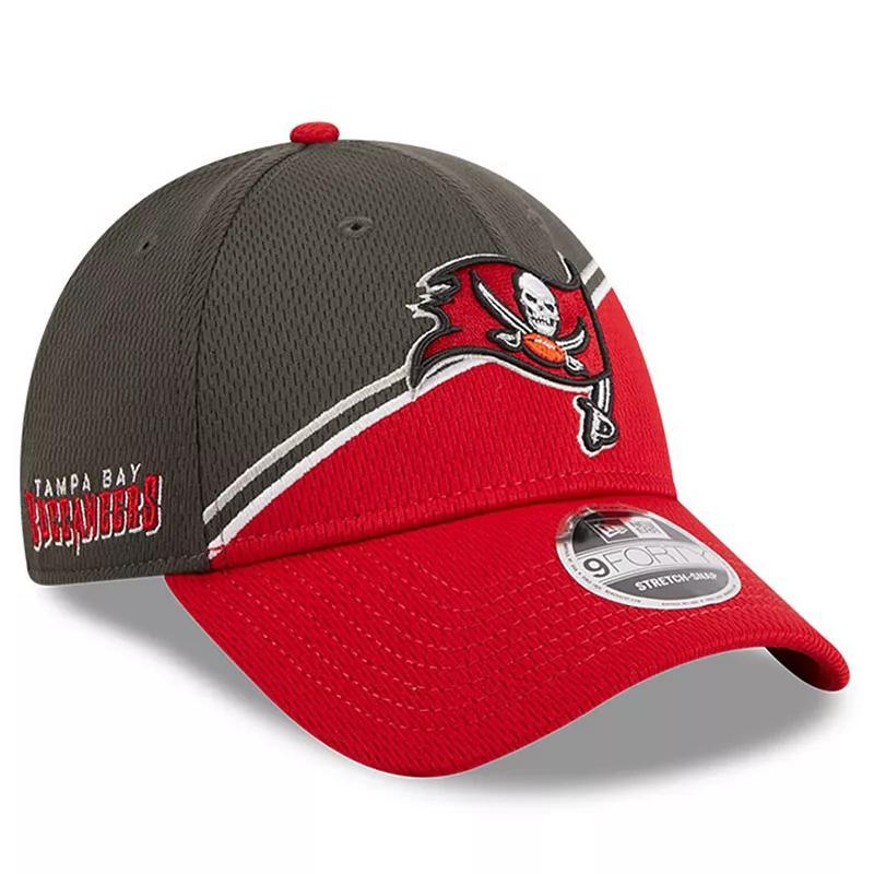 Mens New Era Pewter/Red Tampa Bay Buccaneers 2023 Sideline 9FORTY Adjustable Hat, Grey Product Image