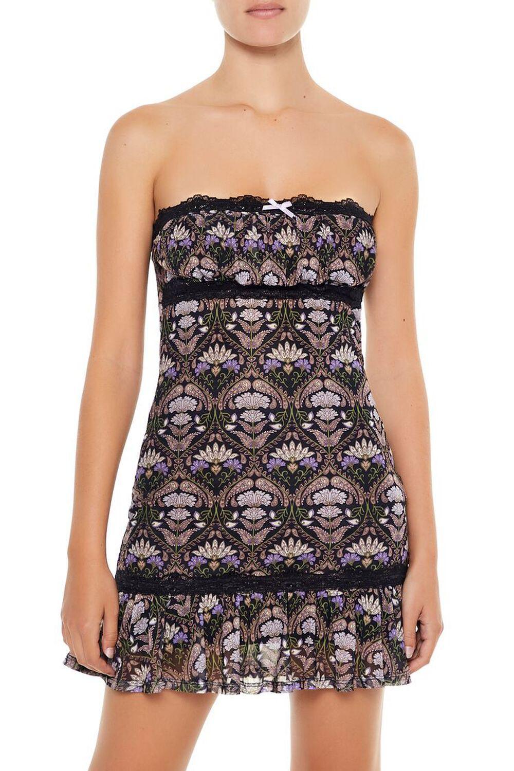 Ornate Print Tube Mini Dress | Forever 21 Product Image