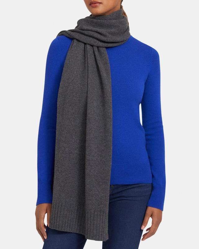 Ribbed Trim Scarf in Cashmere Product Image