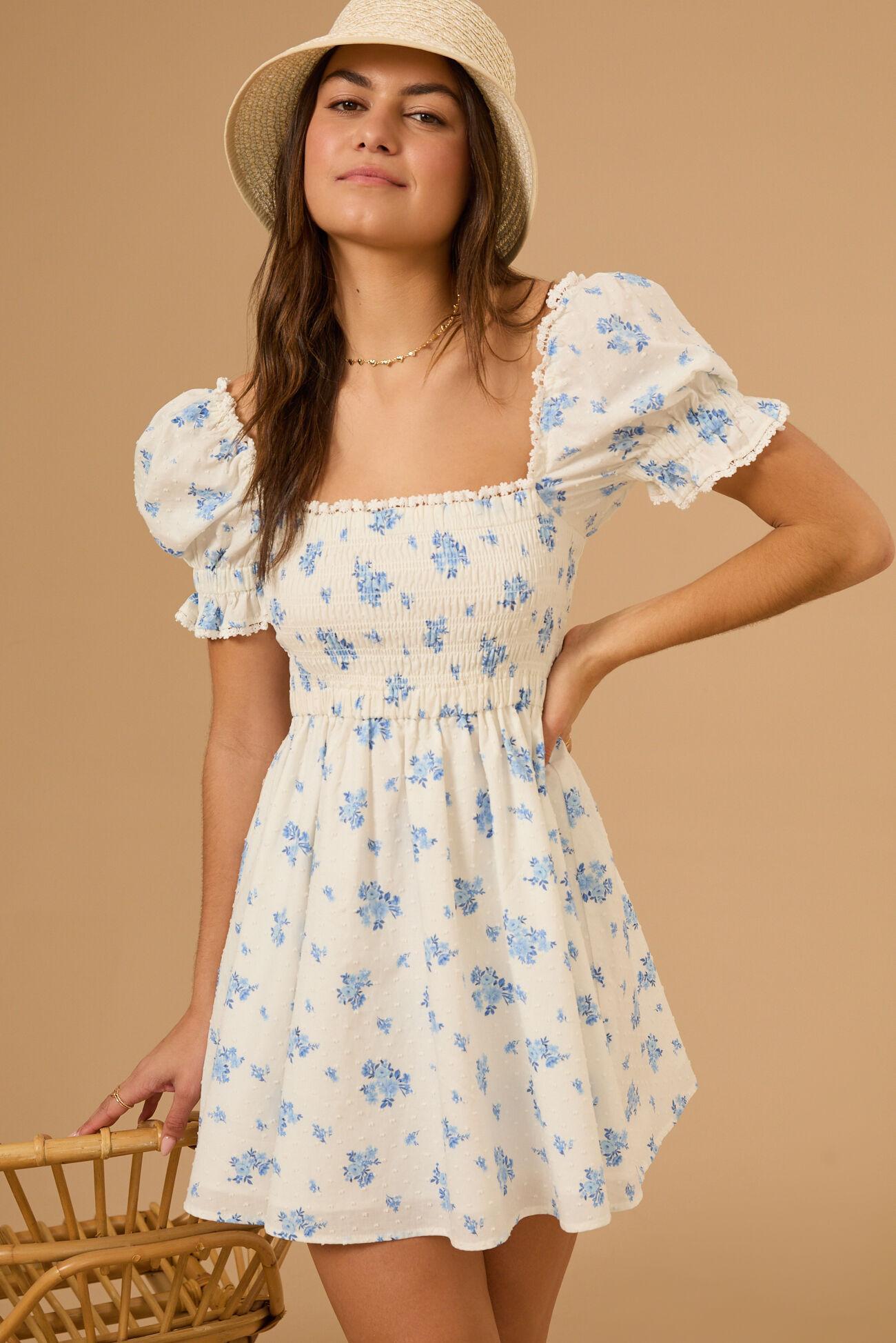 Shannon Floral Clip Dot Dress Product Image