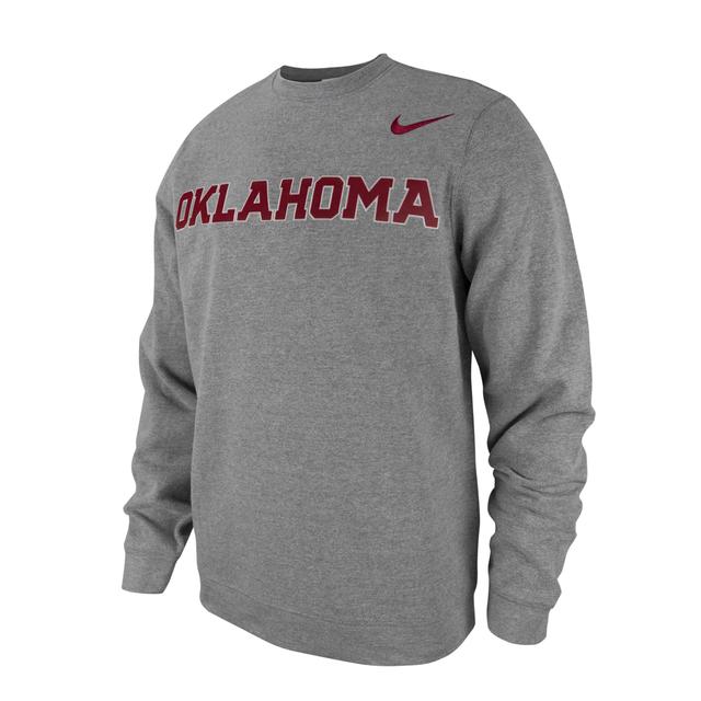 Oklahoma Club Fleece Nike Mens College Crew-Neck Sweatshirt Product Image