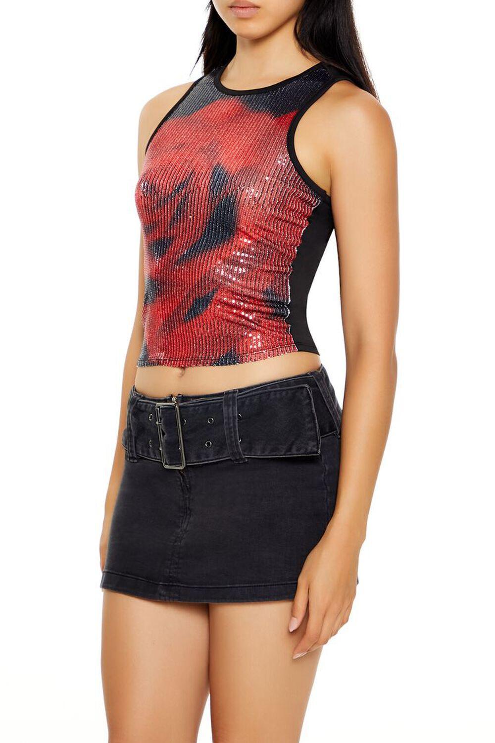 Rose Sequin Cropped Tank Top | Forever 21 Product Image