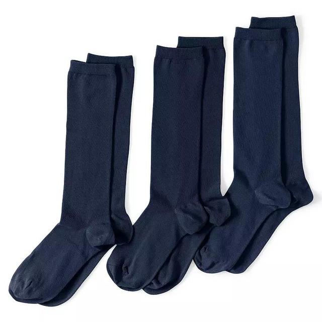 Womens Lands End Seamless Toe Solid Trouser Socks 3-Pack Product Image