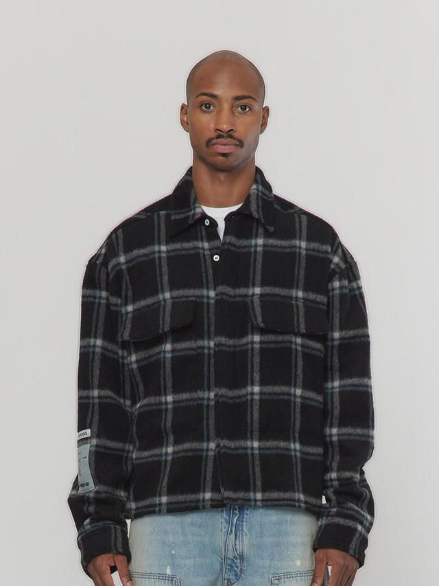 FLAP POCKET SHIRT (Black Plaid) Product Image