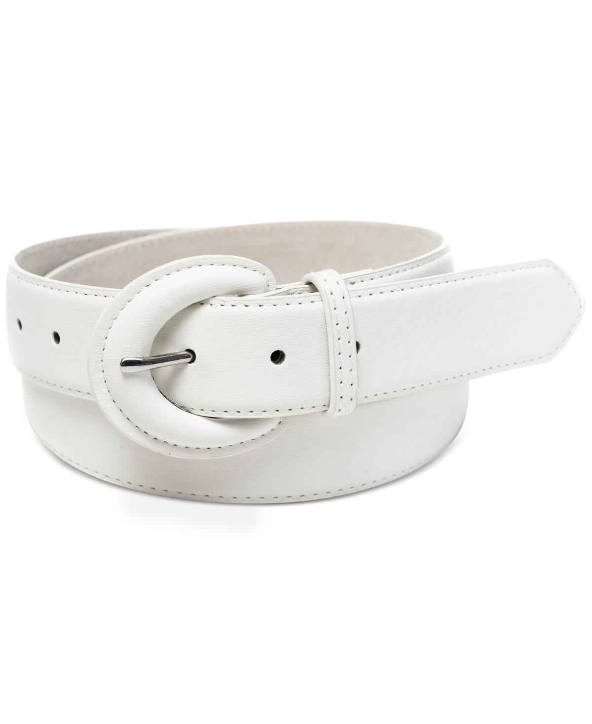 On 34th Womens Covered-Buckle Faux-Leather Belt, Created for Macys Product Image