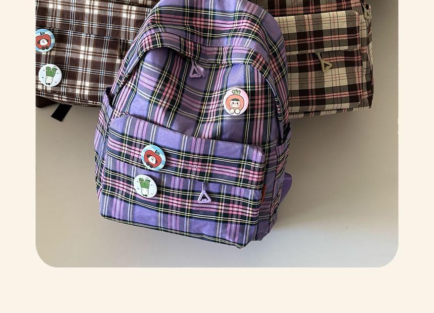 Plaid Backpack / Bag Charm / Set Product Image