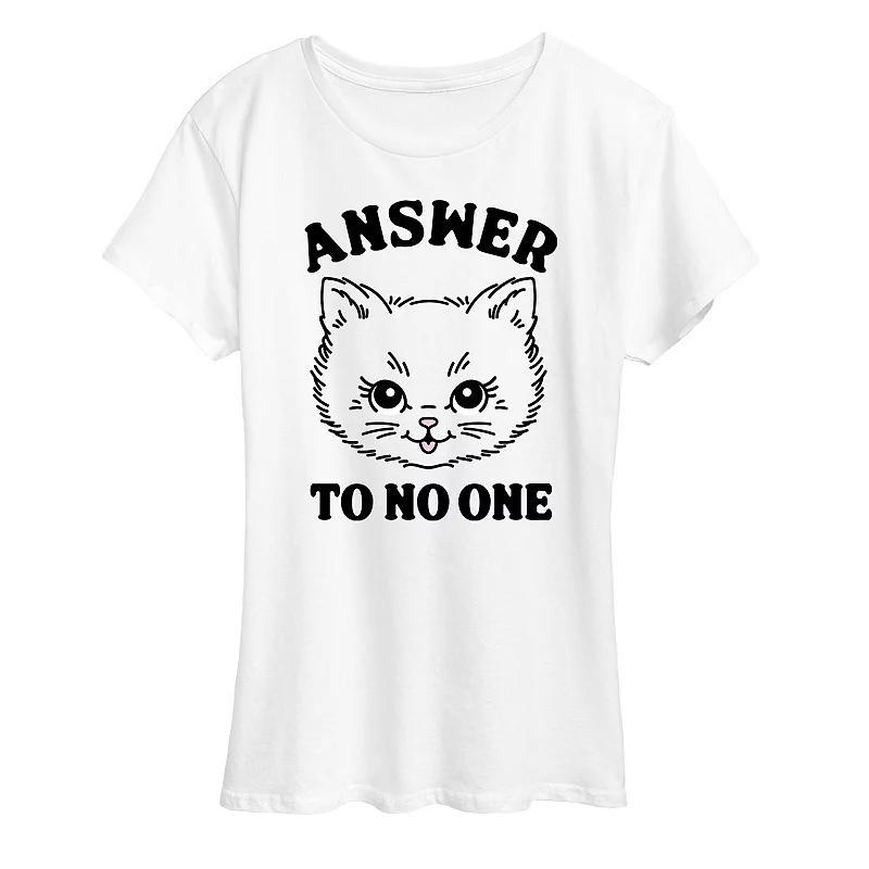 Womens Cat Answer To No One Graphic Tee Product Image