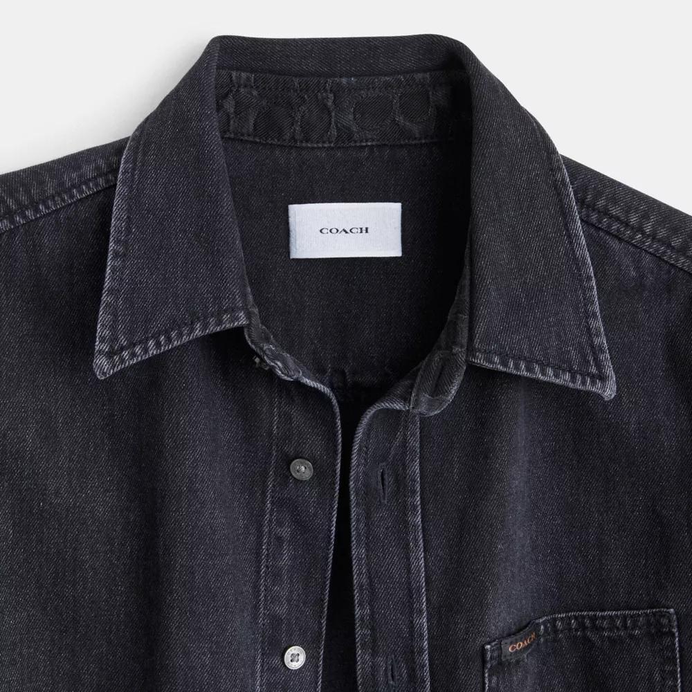 Black Denim Shirt In Organic Cotton Product Image