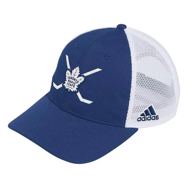 Mens adidas Blue Toronto Maple Leafs Cross Sticks Trucker Adjustable Hat - Blue Product Image