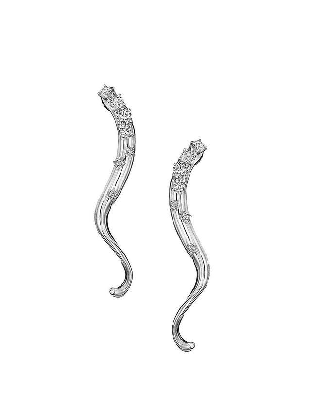 Womens Bahia 18K White Gold & Diamond Earrings Product Image