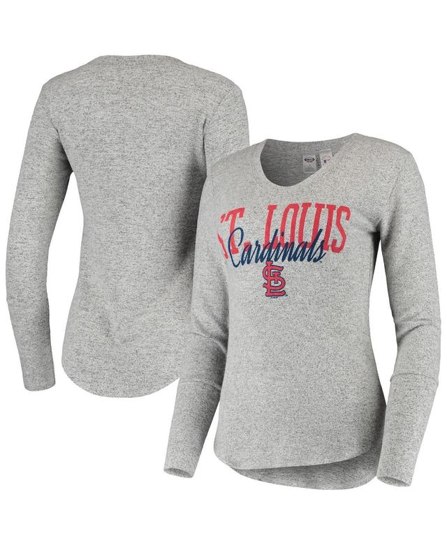 Womens Concepts Sport Heathered Gray St. Louis Cardinals Tri-Blend Long Sleeve T-Shirt Product Image