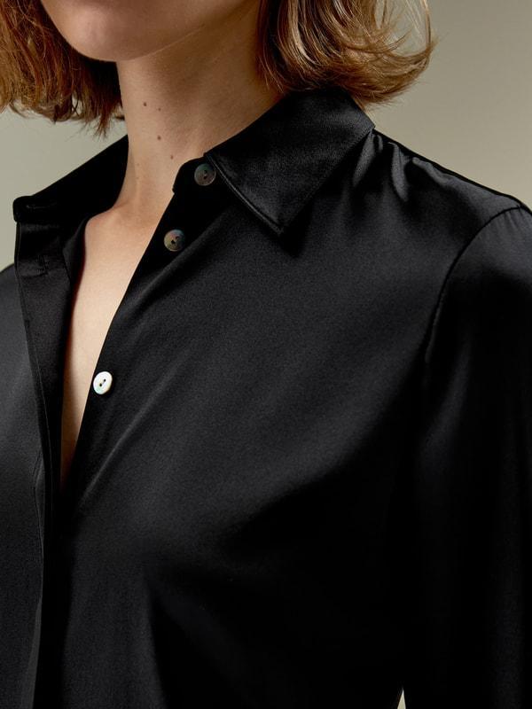 Elegant Silhouette Silk Shirt Product Image