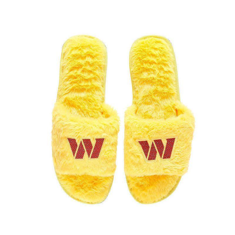 Womens FOCO Gold Washington Commanders Rhinestone Fuzzy Slippers Product Image