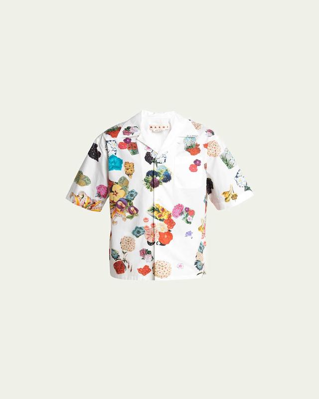 Mens Floral Cotton Camp Shirt Product Image