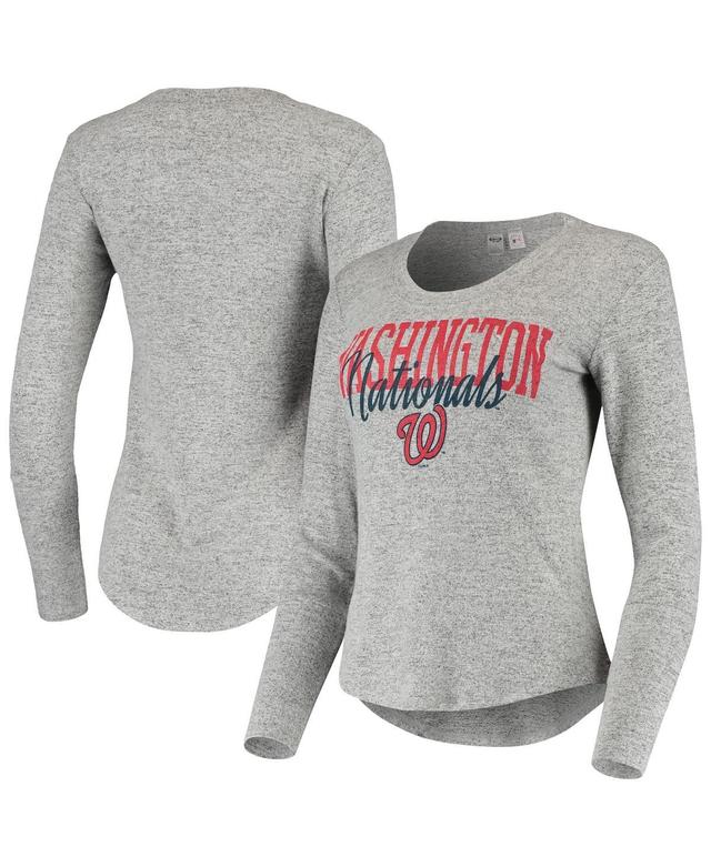 Womens Concepts Sport Heathered Gray Washington Nationals Tri-Blend Long Sleeve T-shirt Product Image