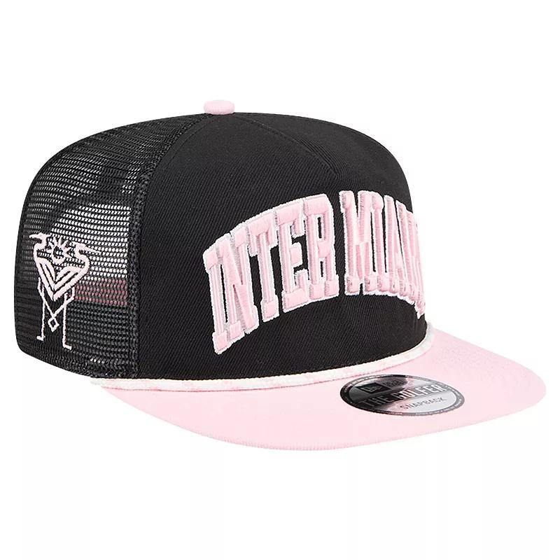 Mens New Era Black Inter Miami CF Throwback Golfer Snapback Hat Product Image