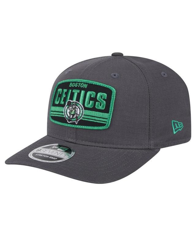 New Era Mens Graphite Boston Celtics Team Elevated Patch 9SEVENTY Adjustable Hat Product Image