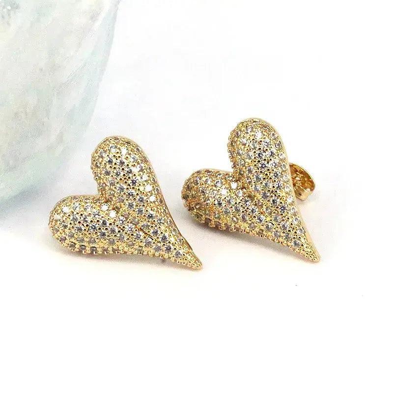 Diamond Hearts Earrings Product Image