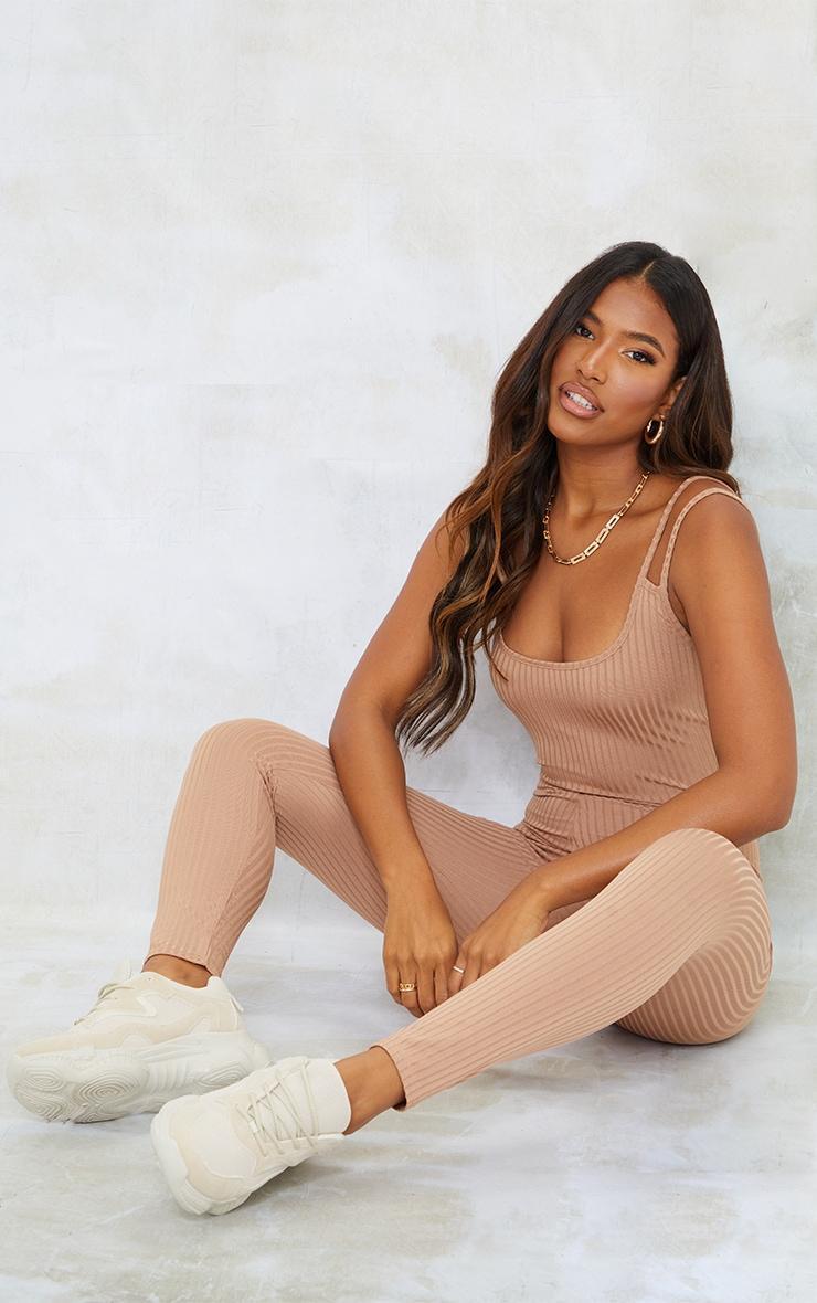 Camel Rib Double Strap Jumpsuit Product Image