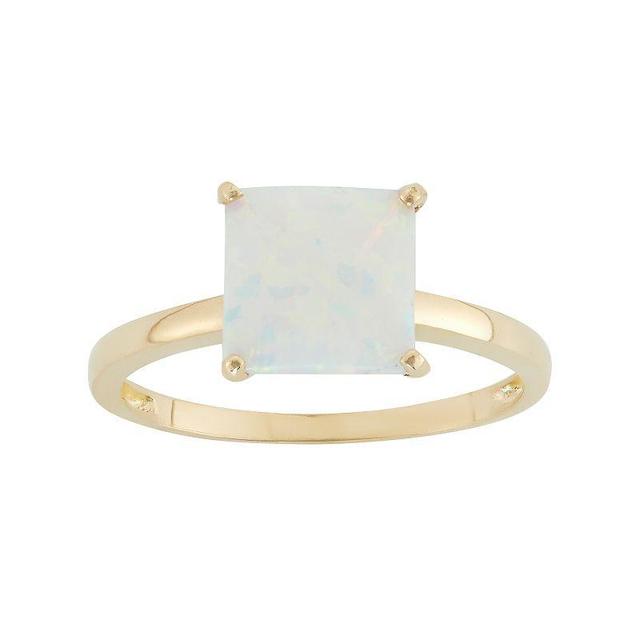 Designs by Gioelli Lab-Created Opal 10k Gold Ring, Womens White Product Image