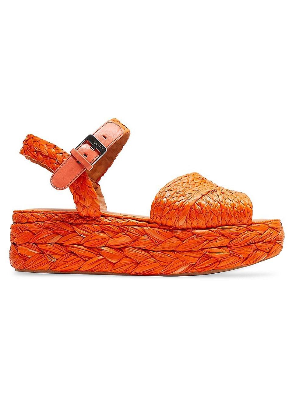 Womens Aida Raffia Flatform Sandals Product Image