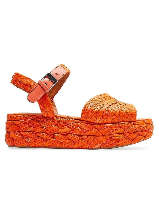 Womens Aida Raffia Flatform Sandals Product Image