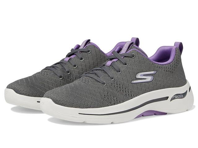 SKECHERS Performance Go Walk Arch Fit- Unify (Gray/Lavender) Women's Shoes Product Image