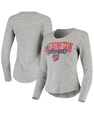 Womens Concepts Sport Heathered Gray Washington Nationals Tri-Blend Long Sleeve T-shirt Product Image