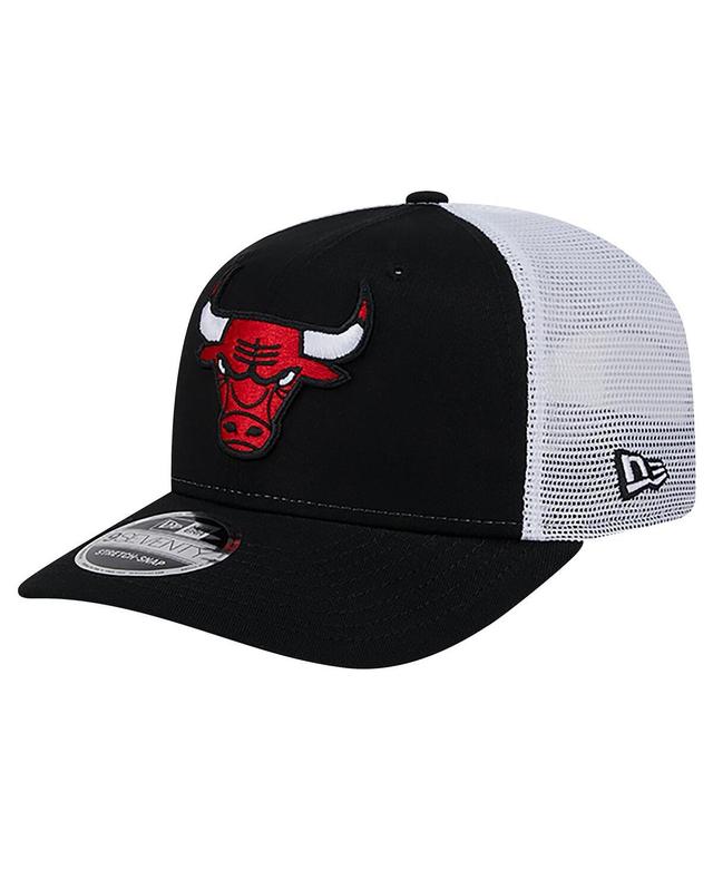 Mens New Era /White Chicago Bulls Trucker 9SEVENTY COOLERA Stretch-Snap Hat Product Image