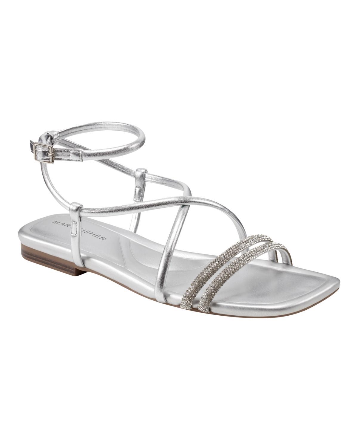 Marc Fisher Womens Lakity Strappy Square Toe Flat Sandals Product Image