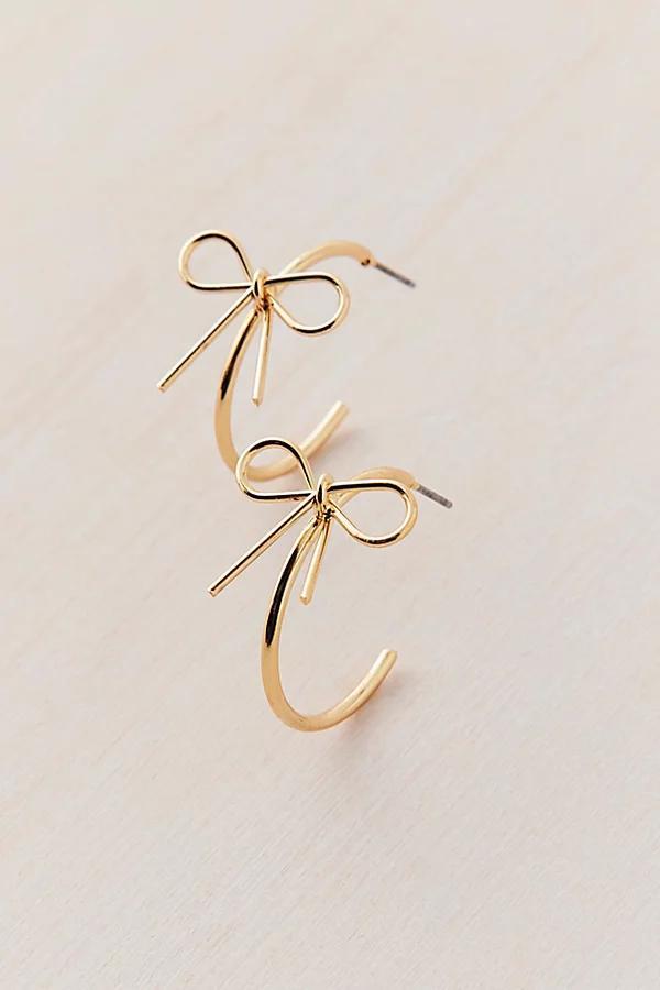 Bow Hoop Earring Womens at Urban Outfitters Product Image