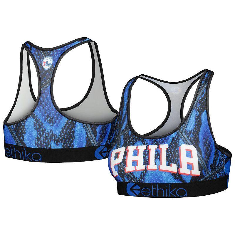 Womens Ethika Royal Philadelphia 76ers Racerback Sports Bra Product Image