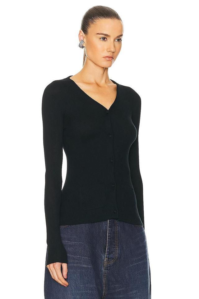 Balenciaga Cashmere Fitted Cardigan in Black Product Image