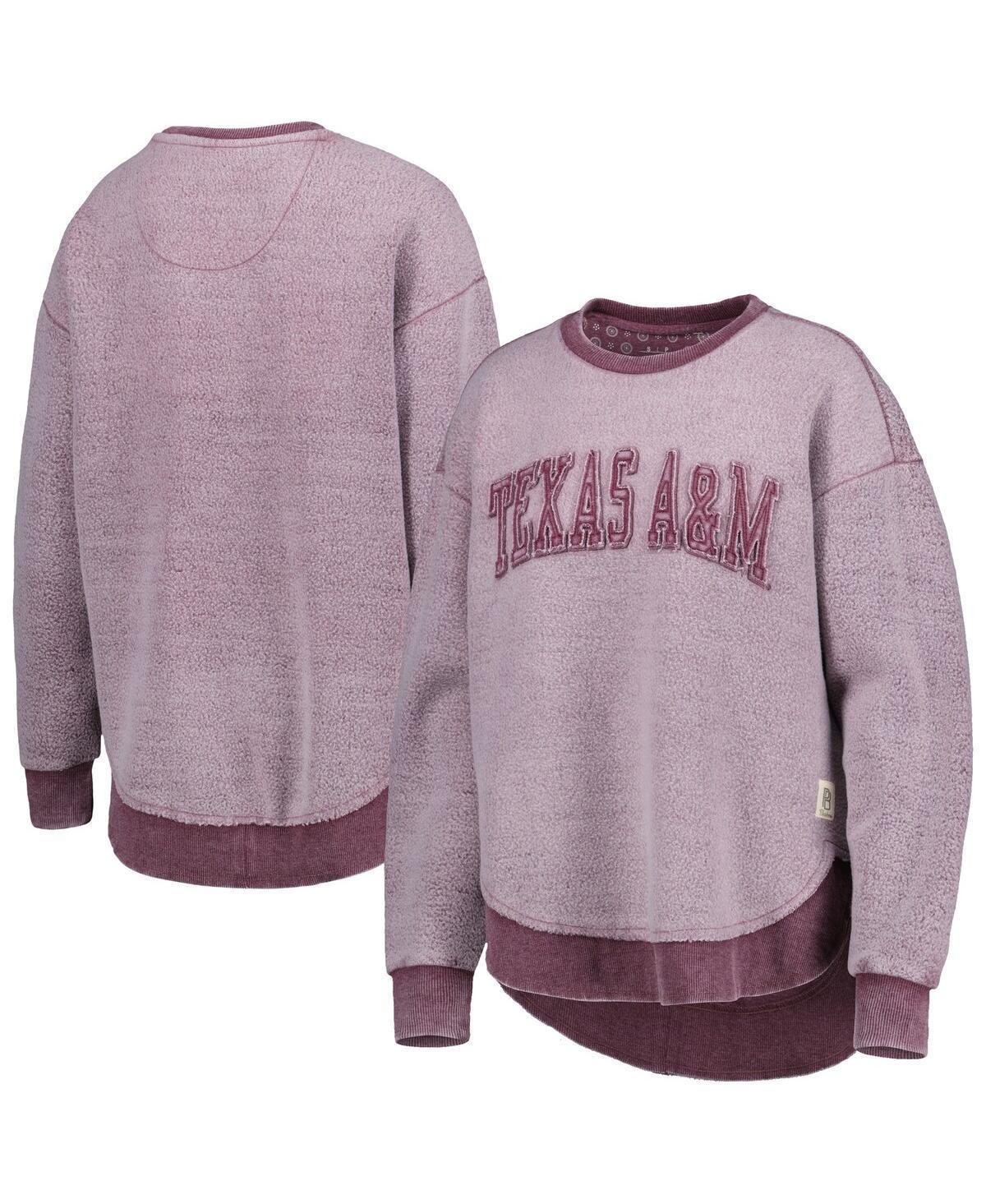 Womens Pressbox Maroon Texas A&M Aggies Ponchoville Pullover Sweatshirt Product Image