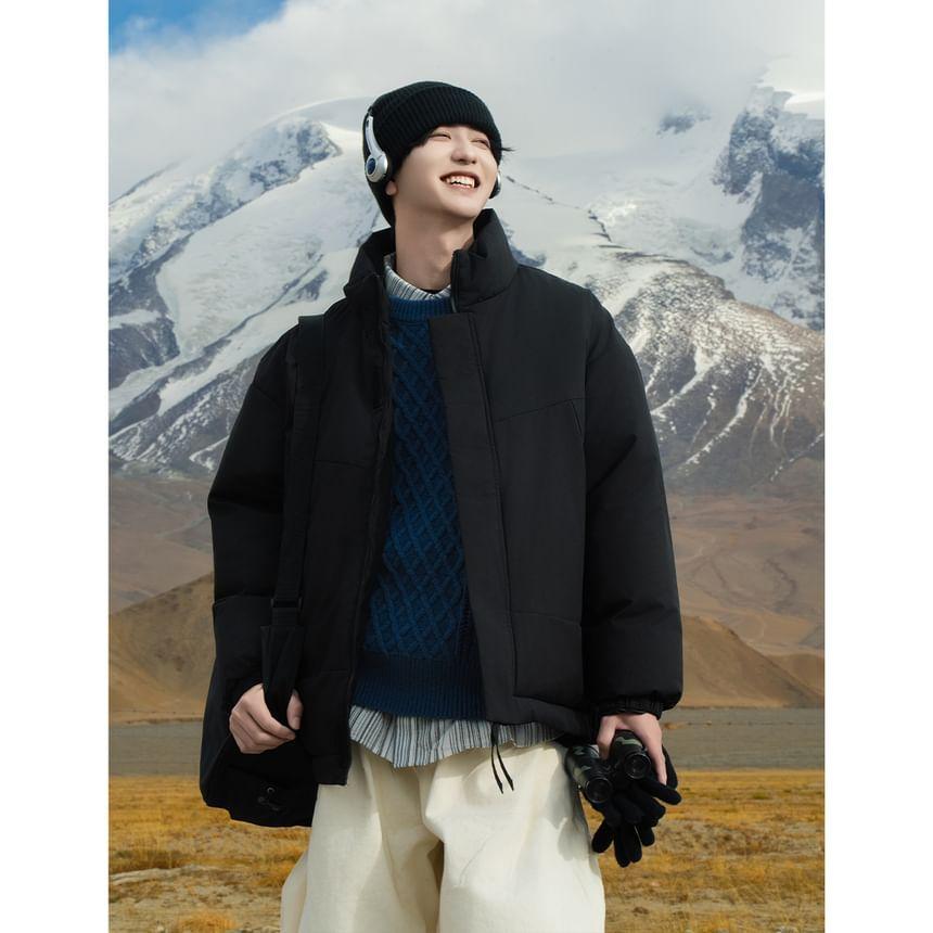 Plain Zip Puffer Jacket Product Image