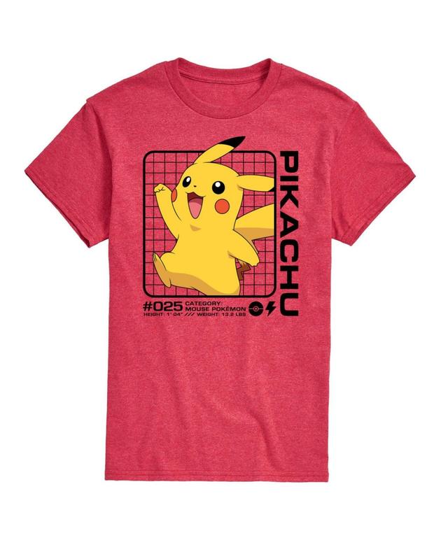 Big & Tall Pokemon Pikachus Stats Graphic Tee, Mens White Product Image