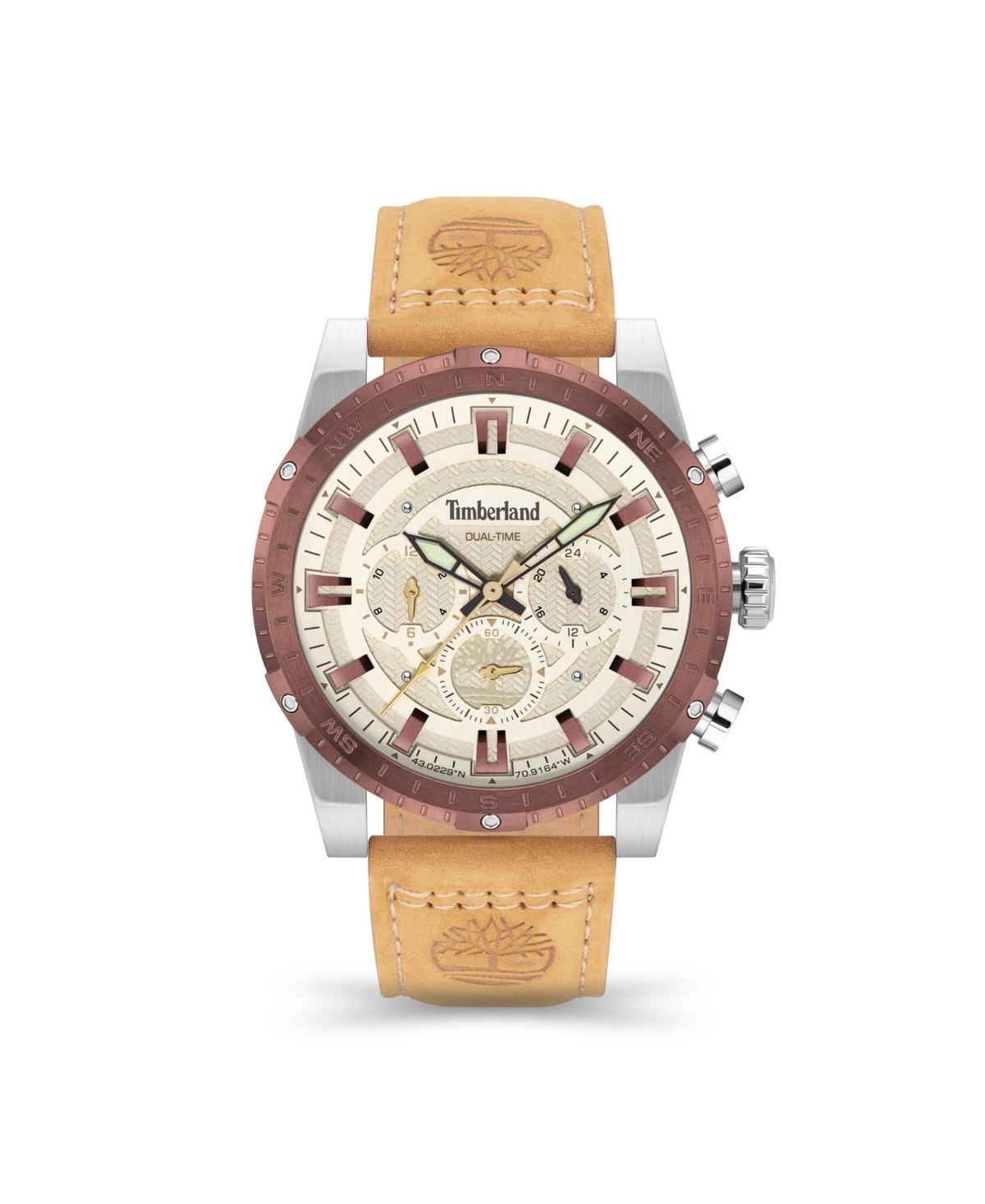 Timberland Mens Fitzwilliam Wheat Leather Strap Watch 46mm Product Image