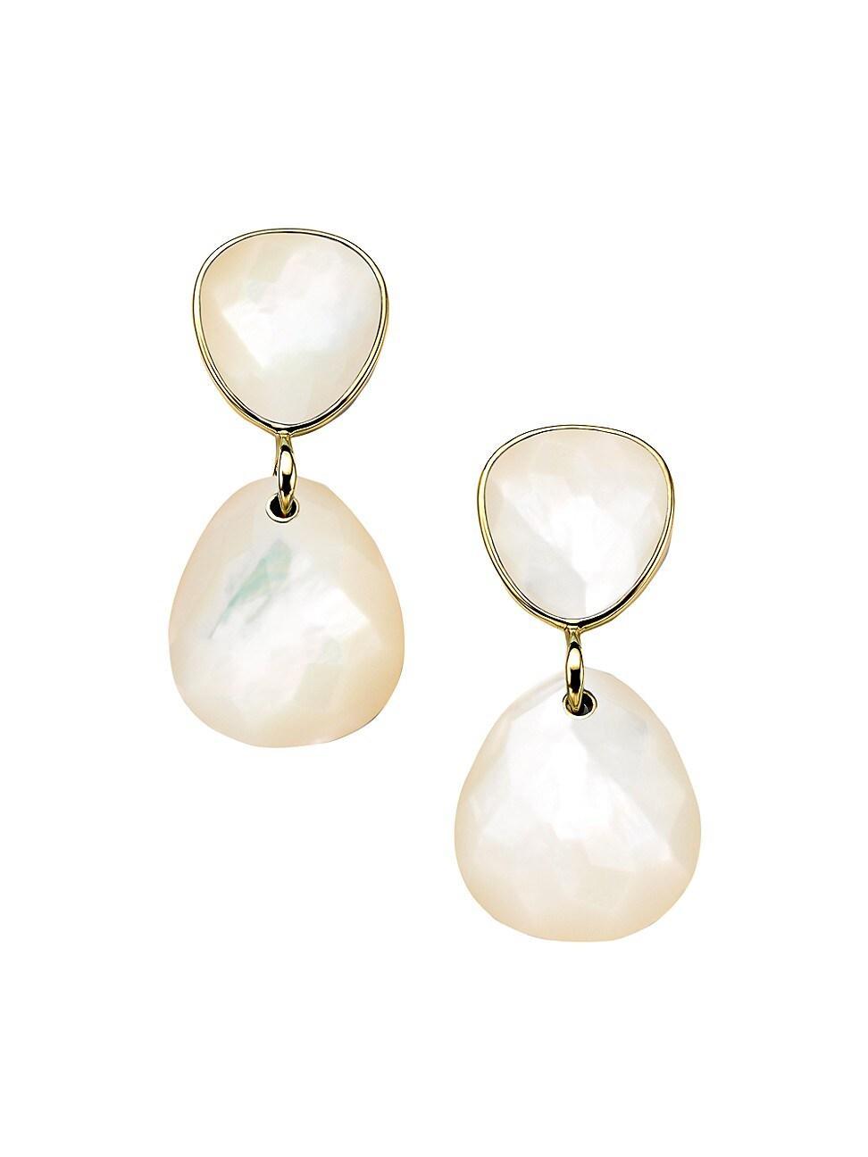 Womens 18K Gold Rock Candy Mother-Of-Pearl Wedge Drop Earrings Product Image