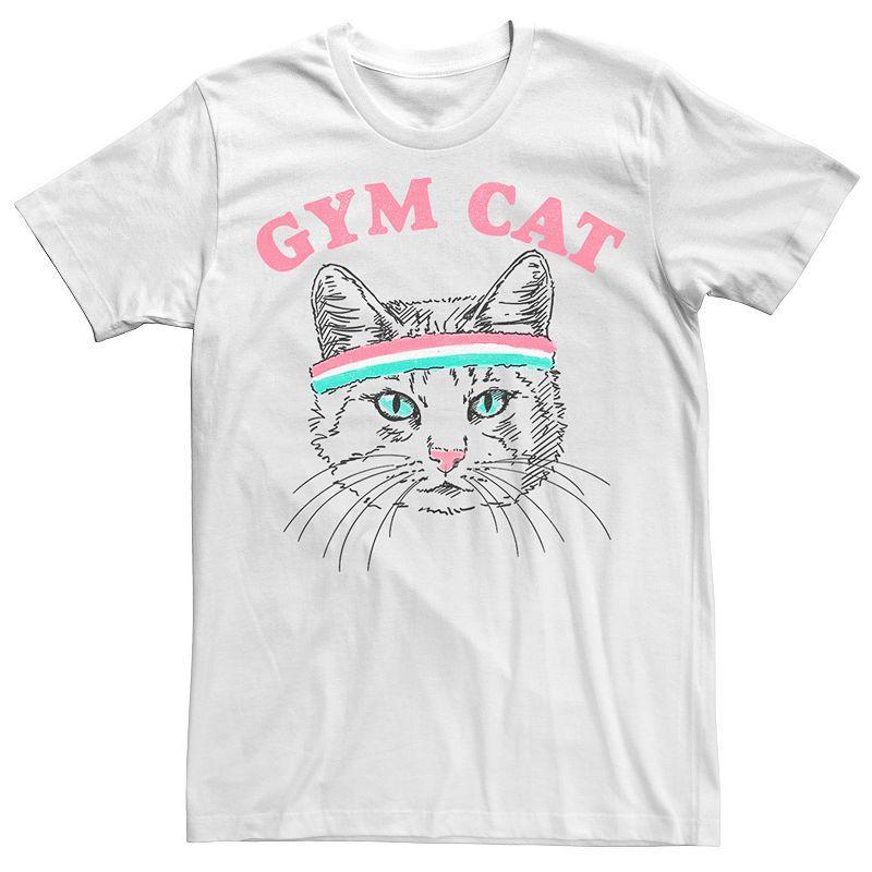 Mens Gym Cat Outline With Headband Tee Product Image