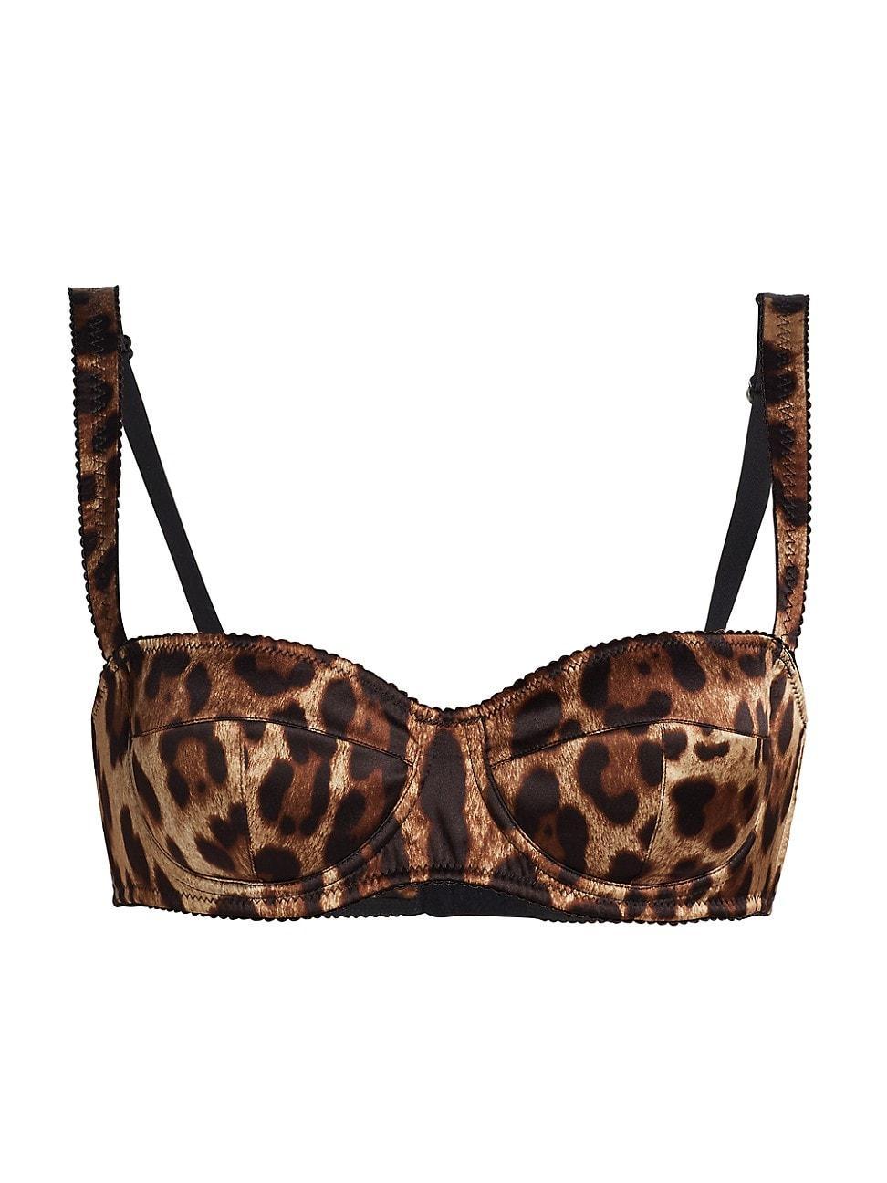 Womens Leopard Silk Balconette Bra Product Image