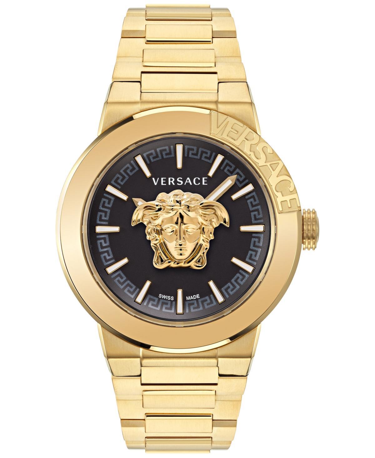 Versace Mens Swiss Medusa Infinite Gold Ion Plated Stainless Steel Bracelet Watch 47mm Product Image