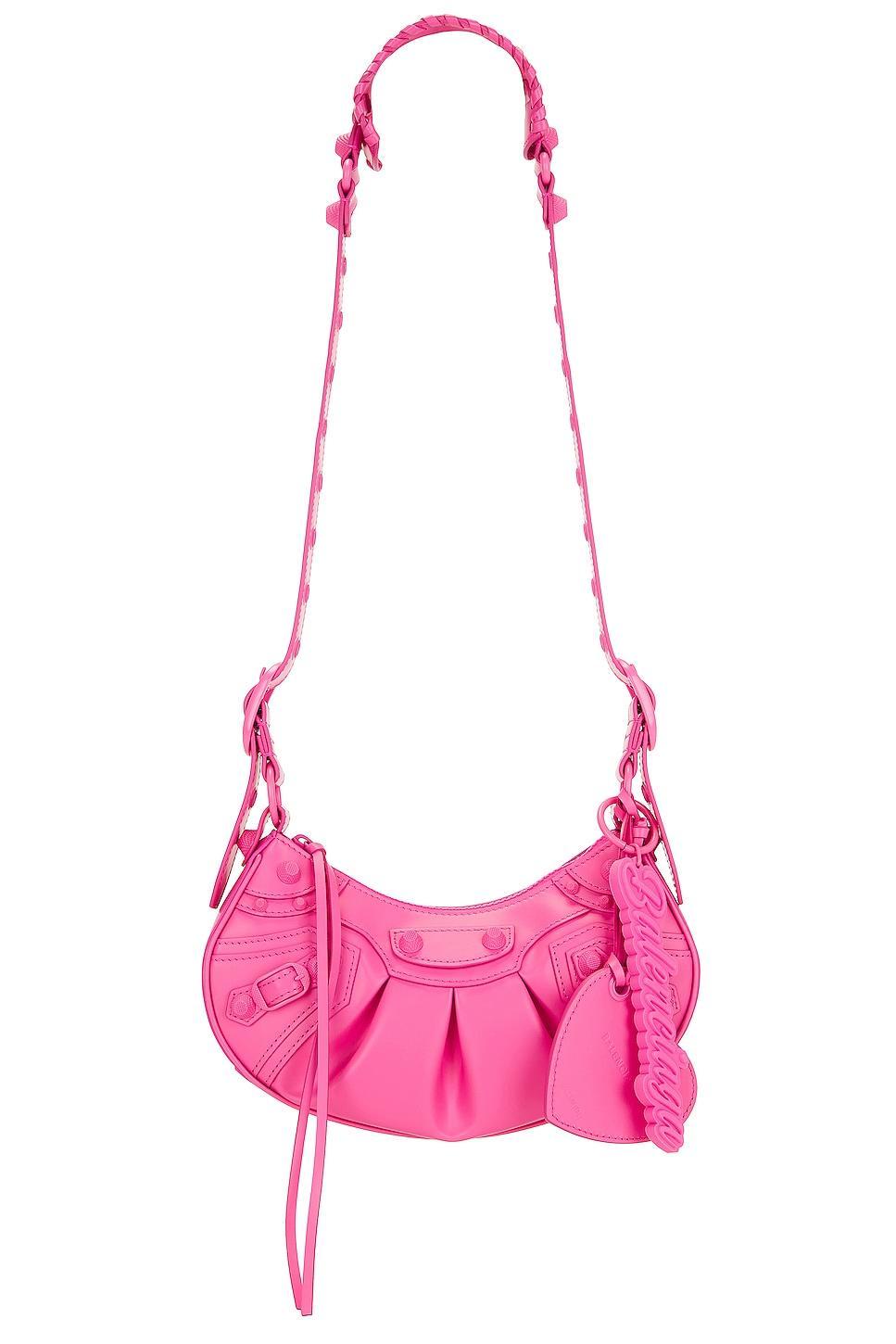 Balenciaga Le Cagole Latex XS Shoulder Bag in Fuchsia Product Image